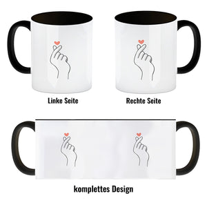 K-Pop Kaffeebecher in Farbe mit Herzsymbol