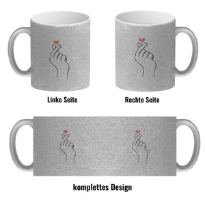 K-Pop Kaffeebecher in Farbe mit Herzsymbol