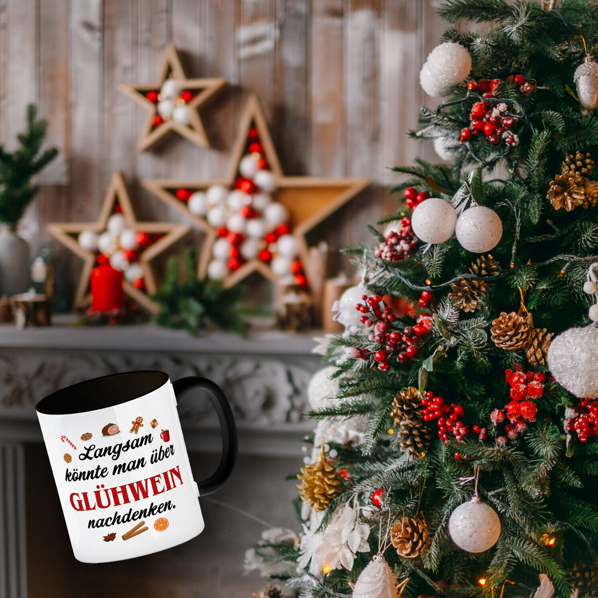 Glühwein Kaffeebecher mit Spruch Zeit für Glühwein