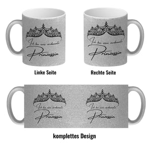 Diadem Kaffeebecher mit Spruch Ich bin eine verdammte Prinzessin