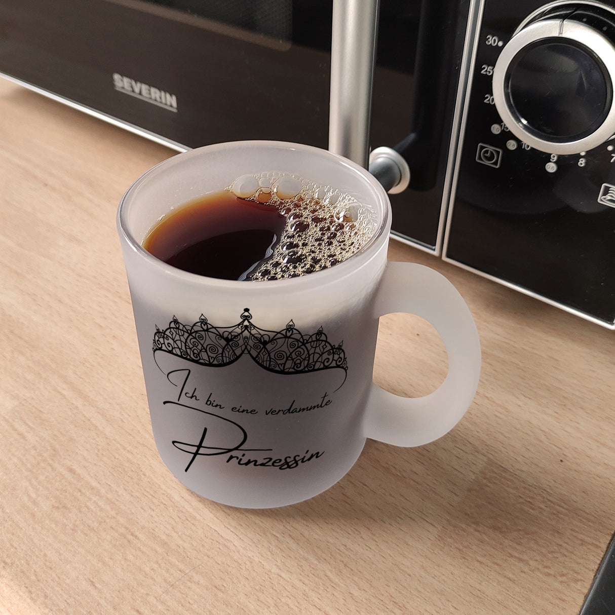 Diadem Kaffeebecher mit Spruch Ich bin eine verdammte Prinzessin