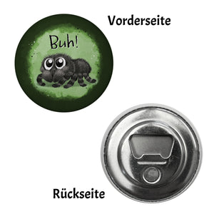 Buh! Flauschige Spinne Magnet rund