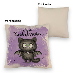 Kleine Kratzbürste Kissen mit Fledermaus-Katze