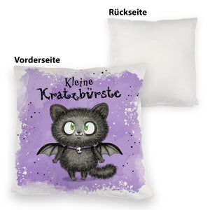 Kleine Kratzbürste Kissen mit Fledermaus-Katze