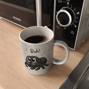 Buh! Flauschige Spinne Kaffeebecher