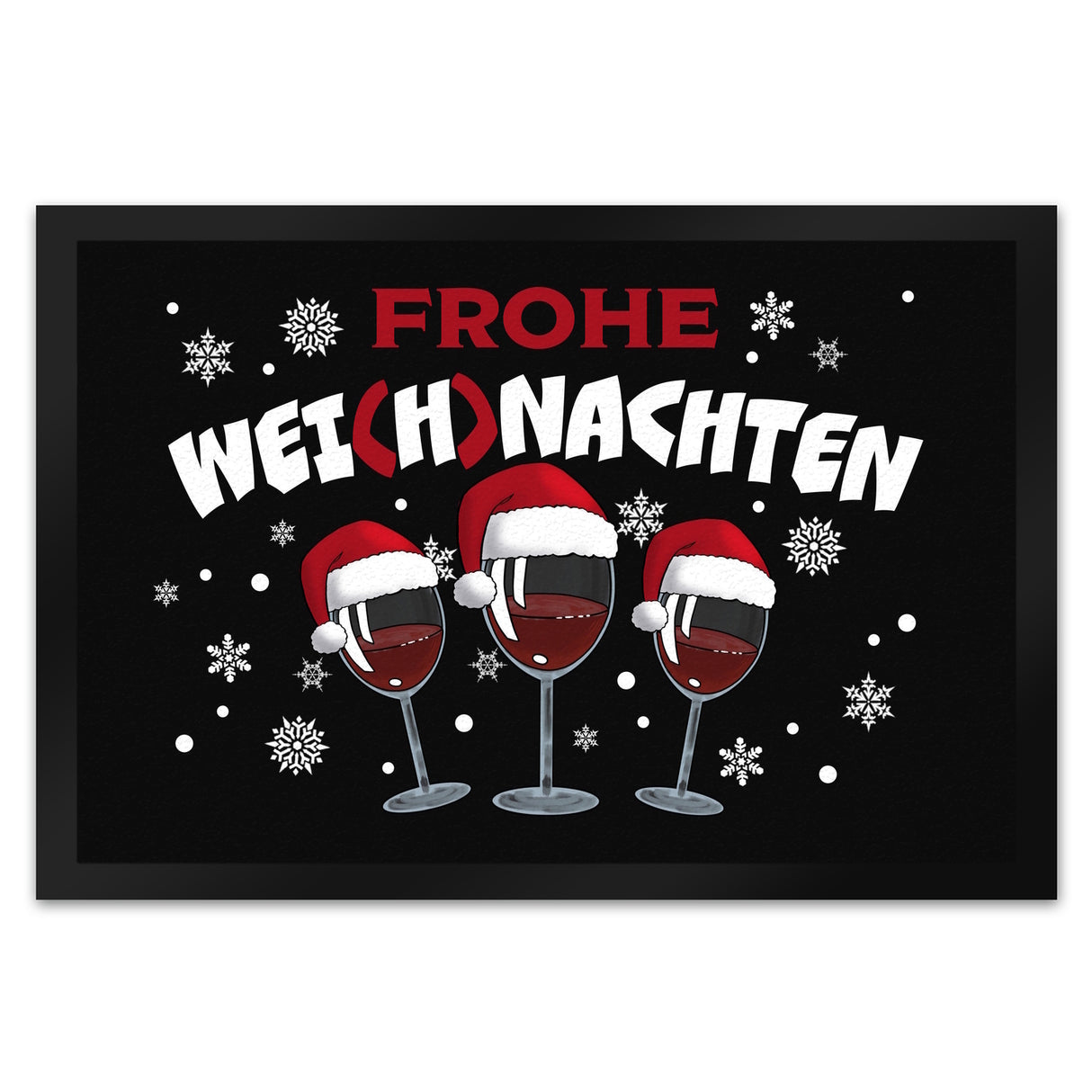 Frohe Wei(h)nachten Wein Fußmatte in 35x50 cm