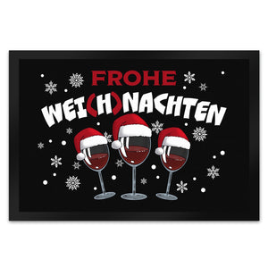 Frohe Wei(h)nachten Wein Fußmatte in 35x50 cm