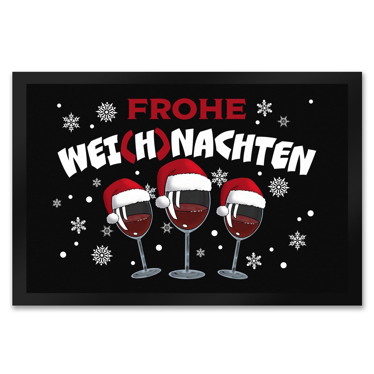 Frohe Wei(h)nachten Wein Fußmatte in 35x50 cm