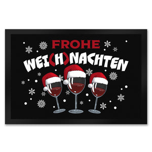 Frohe Wei(h)nachten Wein Fußmatte in 35x50 cm