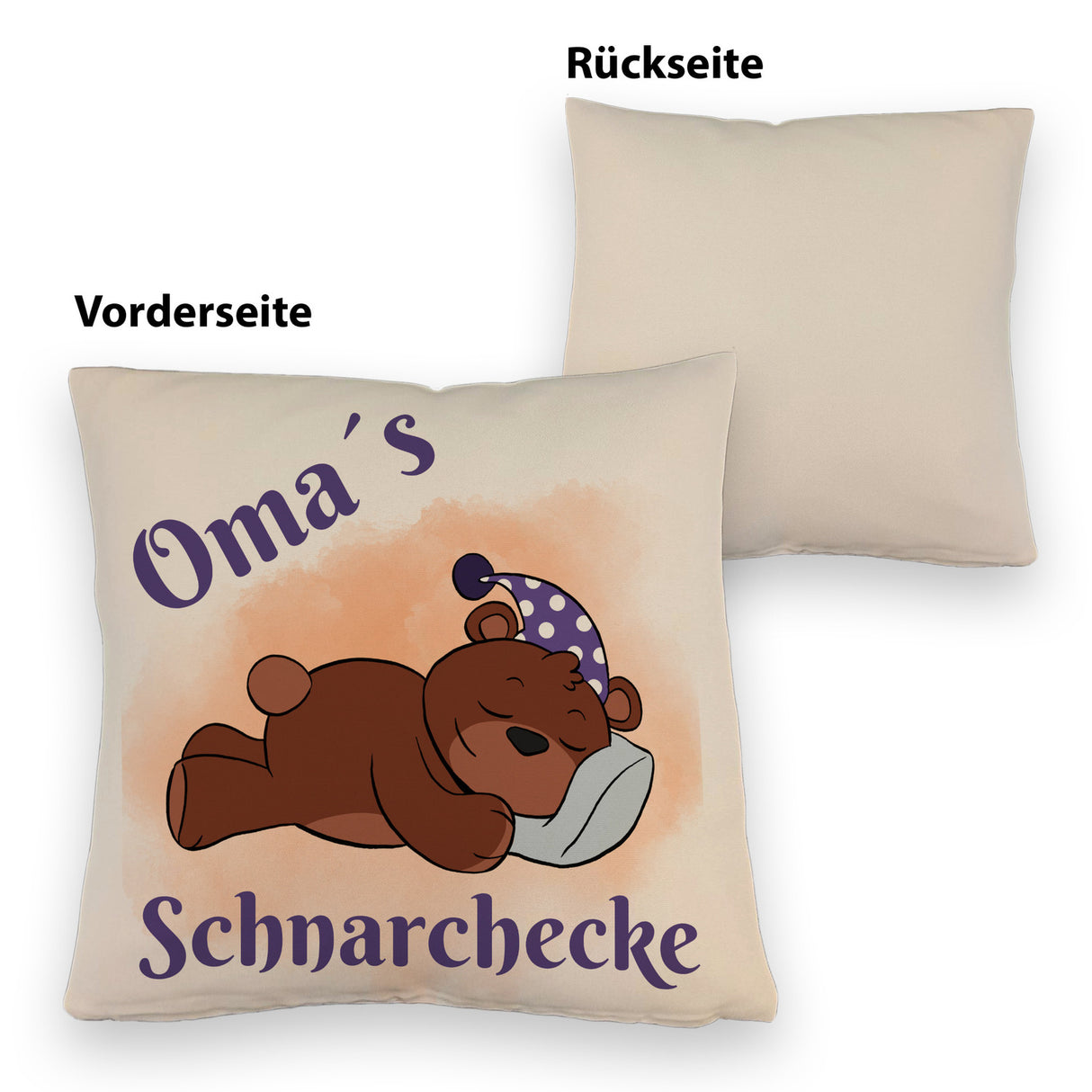 Omas Schnarchecke Bär Kissen