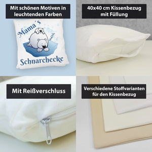 Mamas Schnarchecke Eisbär Kissen