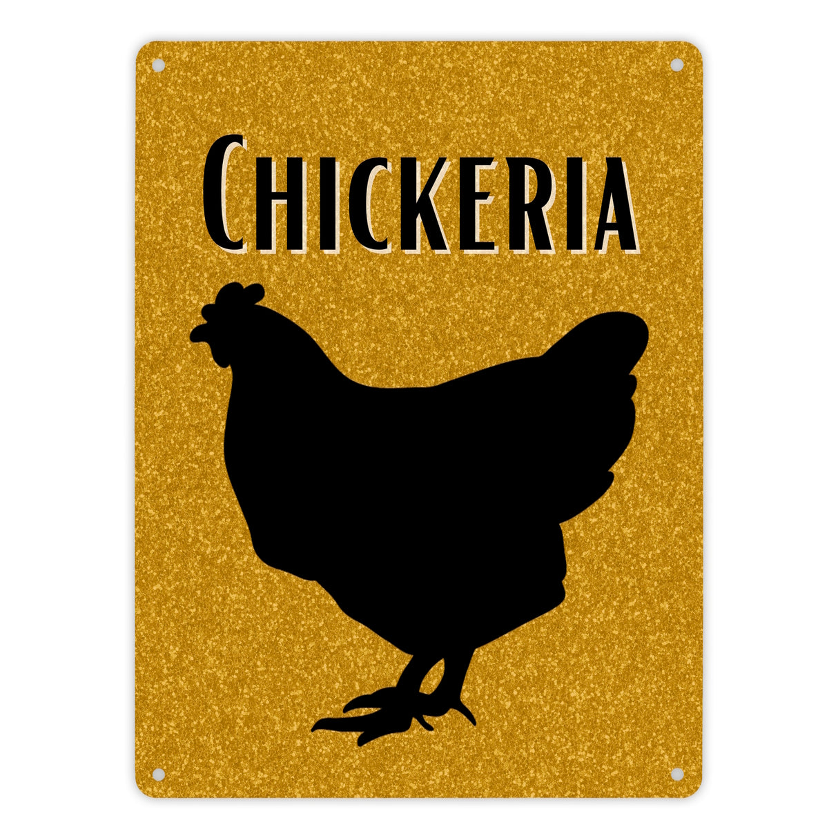 Chickeria Huhn Metallschild in 15x20 cm