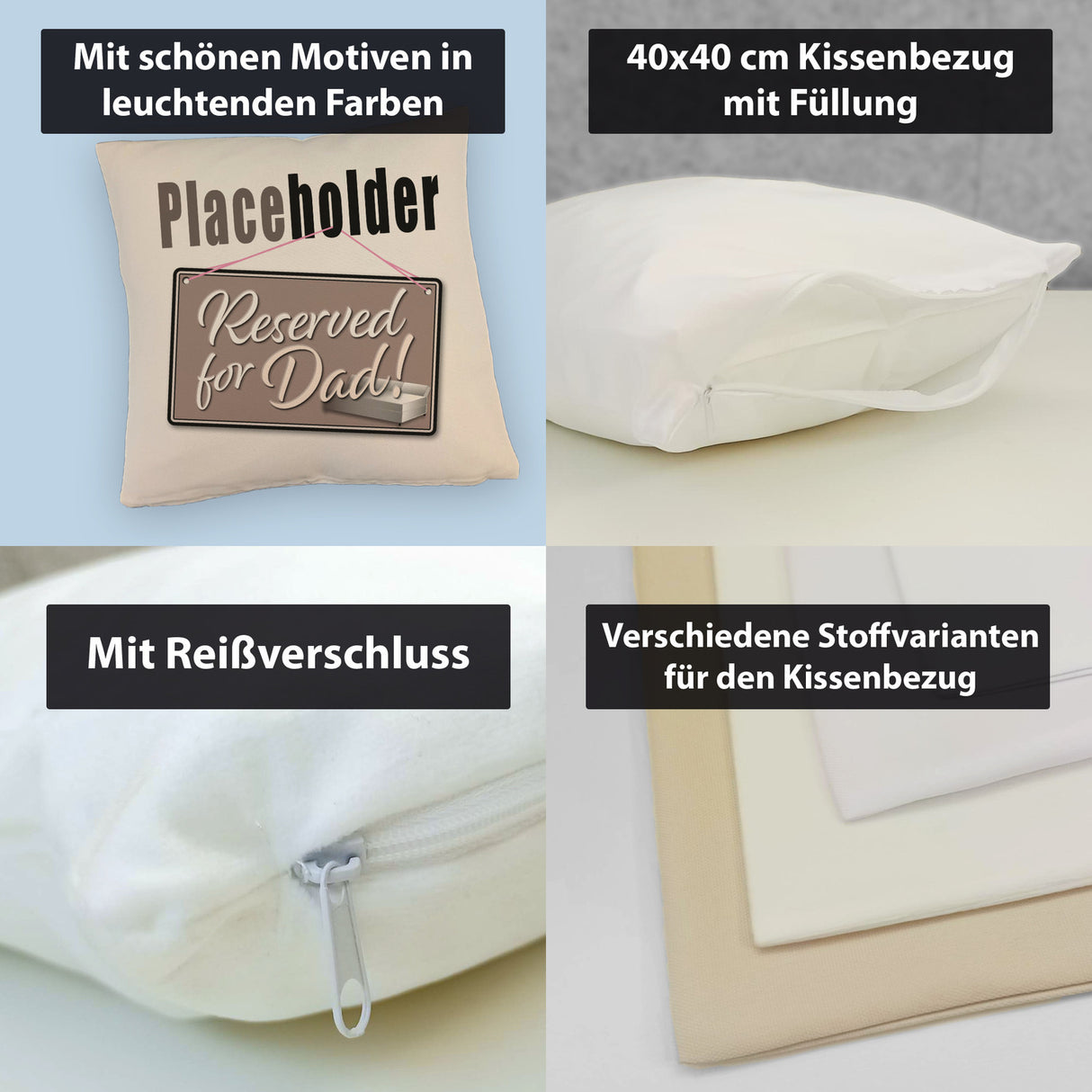 Reserved for Dad! Placeholder Kissen für den Vater
