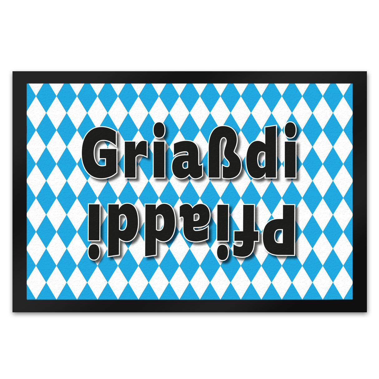Griaßdi Pfiaddi Fußmatte mit bayrischer Flagge