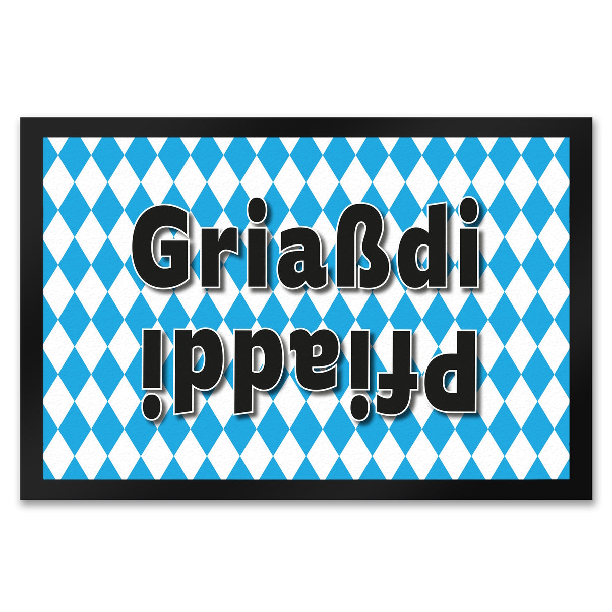 Griaßdi Pfiaddi Fußmatte mit bayrischer Flagge