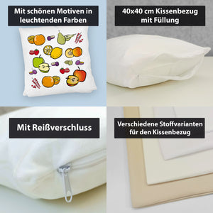 Früchte Kissen mit farbenprächtigen Obstsorten