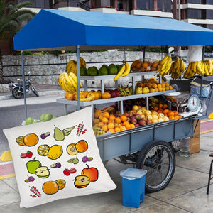 Früchte Kissen mit farbenprächtigen Obstsorten