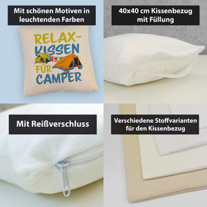 I love Camping Relax Kissen für Camper mit Zelten