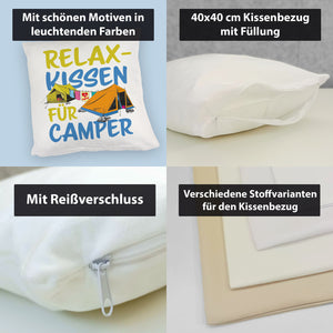 I love Camping Relax Kissen für Camper mit Zelten
