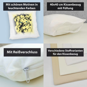 Löwenkopf Kissen mit majestätischem Tier