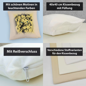 Löwenkopf Kissen mit majestätischem Tier