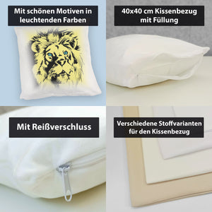 Löwenkopf Kissen mit majestätischem Tier