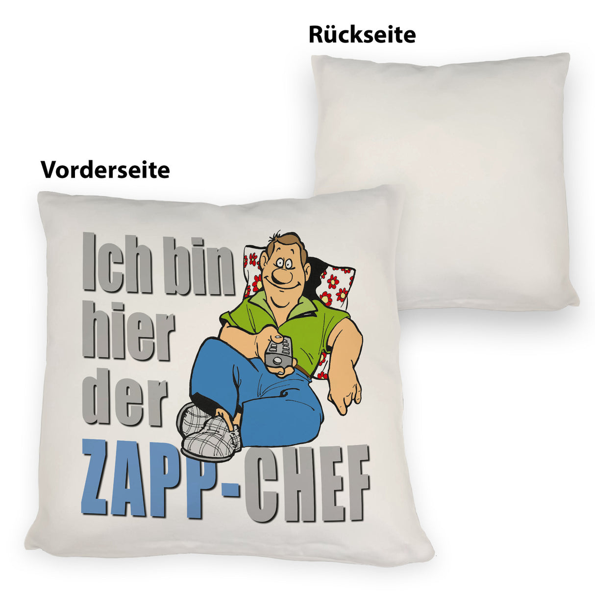 Ich bin hier der Zapp-Chef Kissen mit Text in pink