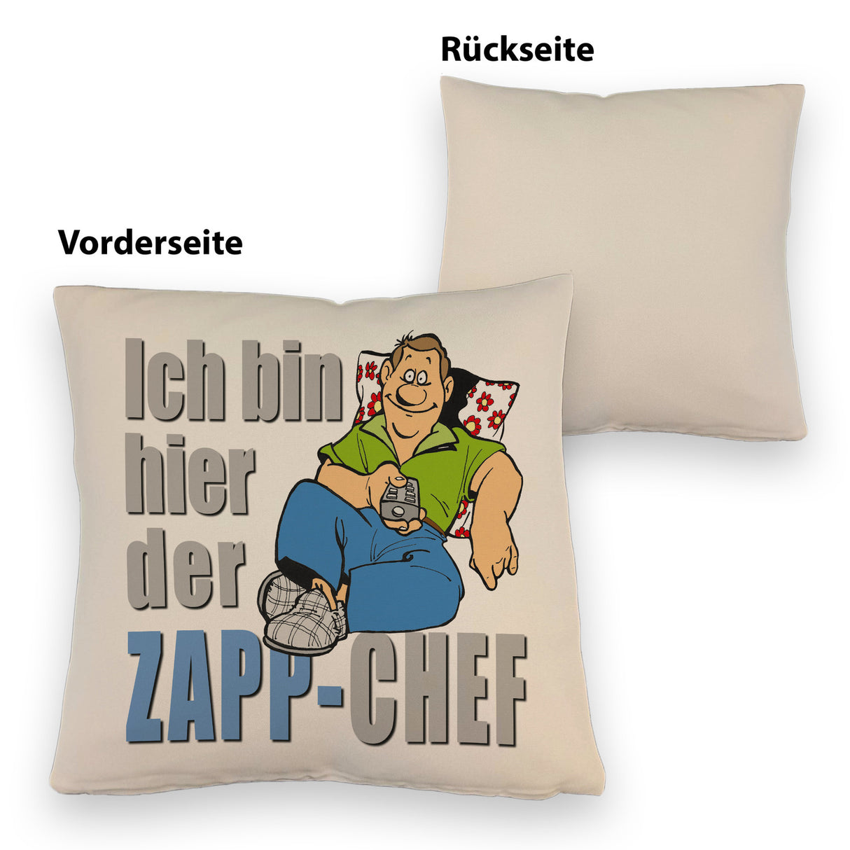 Ich bin hier der Zapp-Chef Kissen mit Text in pink