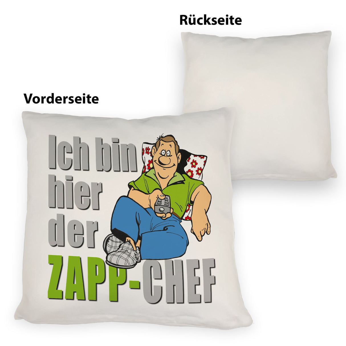 Ich bin hier der Zapp-Chef Kissen mit Text in pink