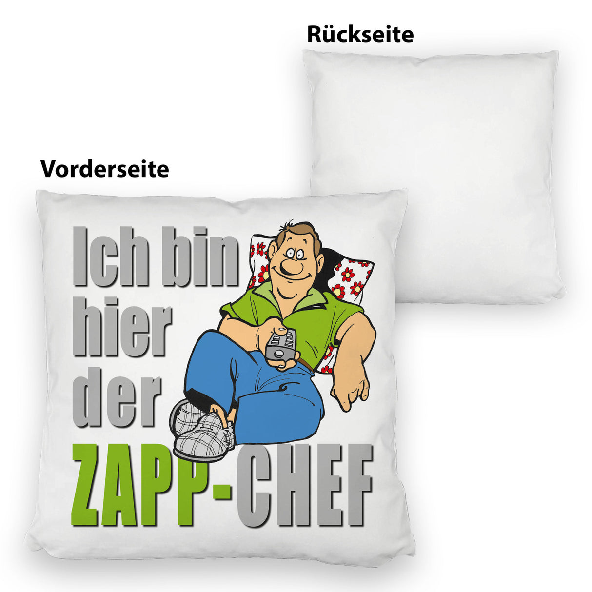 Ich bin hier der Zapp-Chef Kissen mit Text in pink