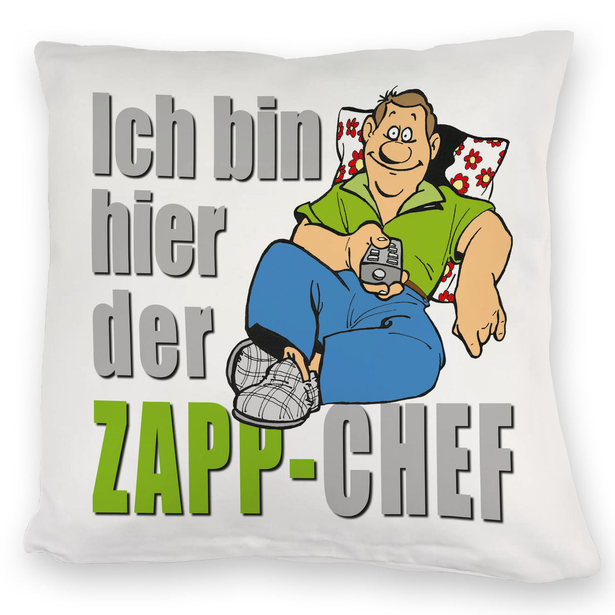 Ich bin hier der Zapp-Chef Kissen mit Text in pink