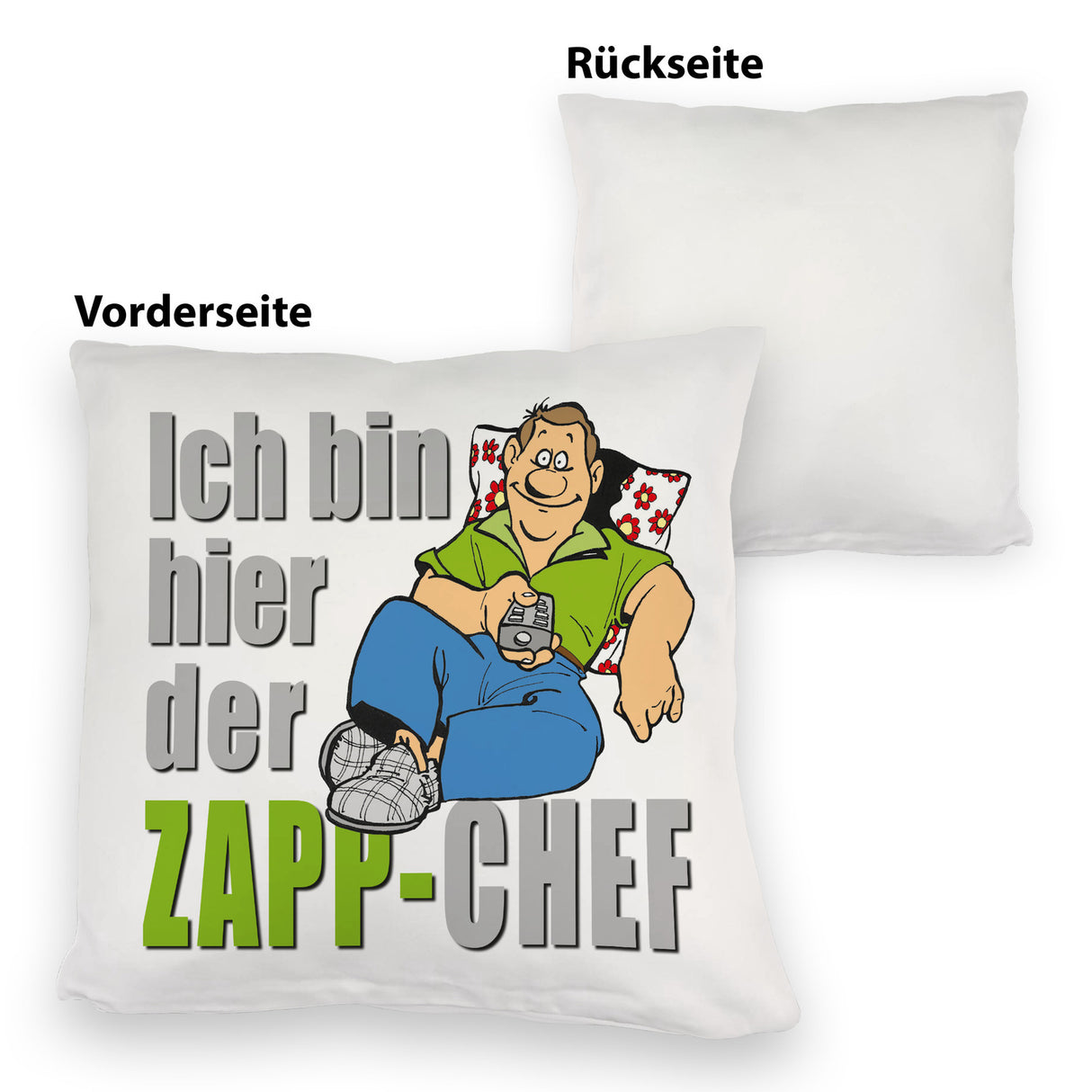 Ich bin hier der Zapp-Chef Kissen mit Text in pink