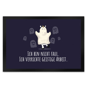 Einhorn-Geist Fußmatte in 35x50 cm mit Spruch Nicht faul mache geistige Arbeit