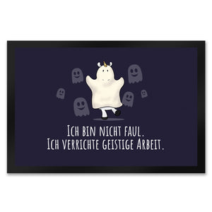 Einhorn-Geist Fußmatte in 35x50 cm mit Spruch Nicht faul mache geistige Arbeit