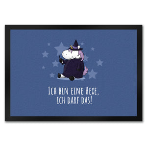 Einhorn-Geist Fußmatte in 35x50 cm mit Spruch Nicht faul mache geistige Arbeit