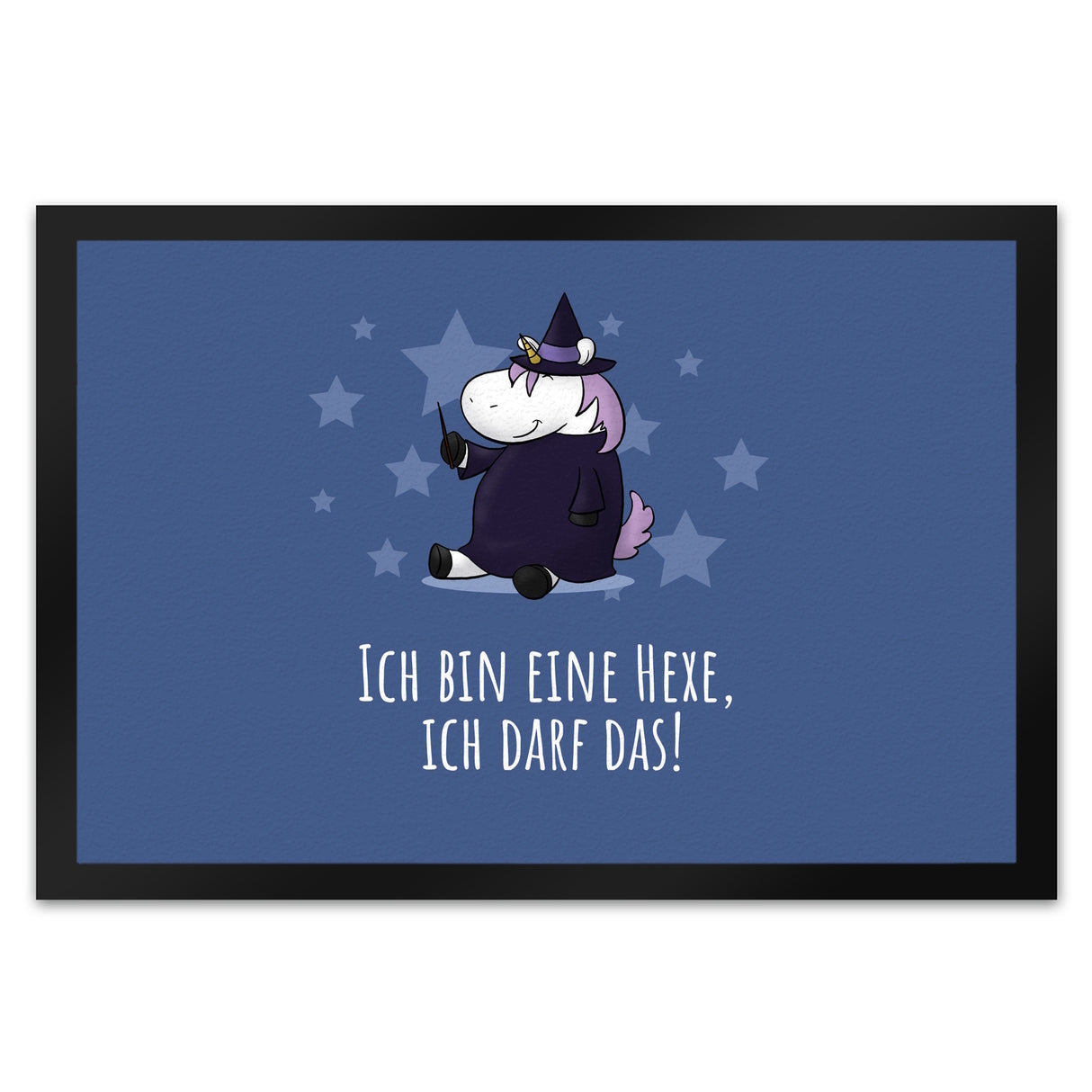 Einhorn-Geist Fußmatte in 35x50 cm mit Spruch Nicht faul mache geistige Arbeit
