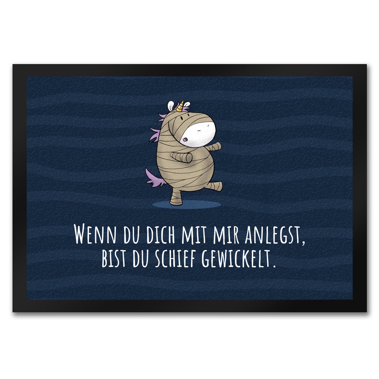 Einhorn-Geist Fußmatte in 35x50 cm mit Spruch Nicht faul mache geistige Arbeit