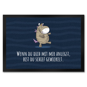 Einhorn-Geist Fußmatte in 35x50 cm mit Spruch Nicht faul mache geistige Arbeit