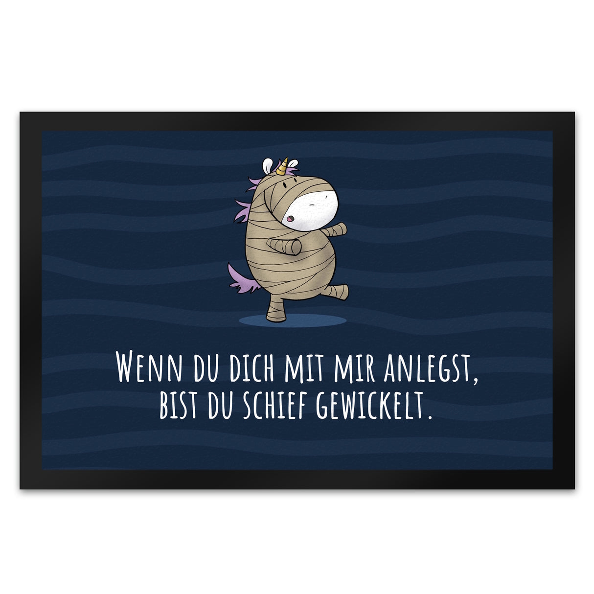 Einhorn-Geist Fußmatte in 35x50 cm mit Spruch Nicht faul mache geistige Arbeit