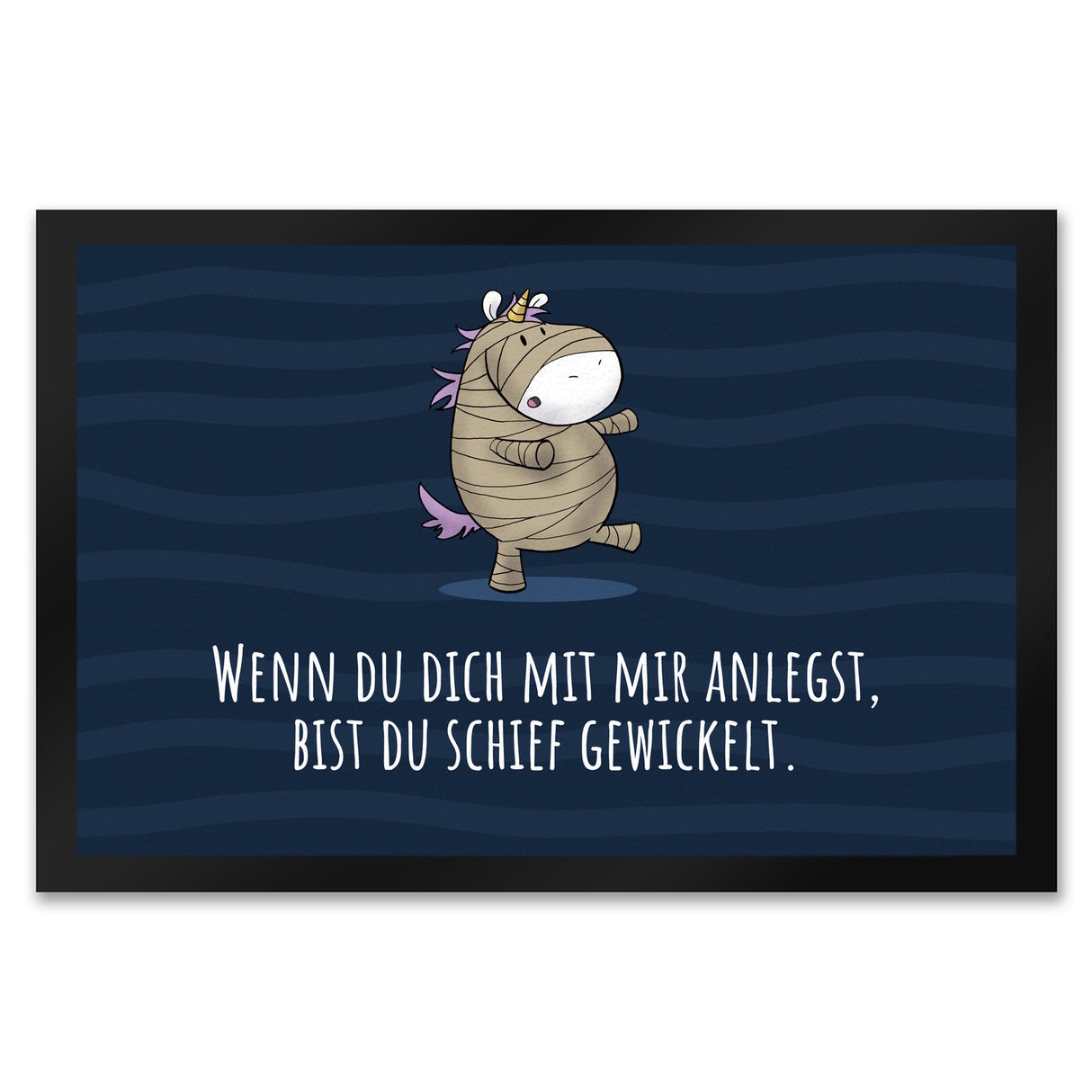 Einhorn-Geist Fußmatte in 35x50 cm mit Spruch Nicht faul mache geistige Arbeit