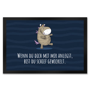 Einhorn-Geist Fußmatte in 35x50 cm mit Spruch Nicht faul mache geistige Arbeit