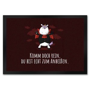 Einhorn-Geist Fußmatte in 35x50 cm mit Spruch Nicht faul mache geistige Arbeit