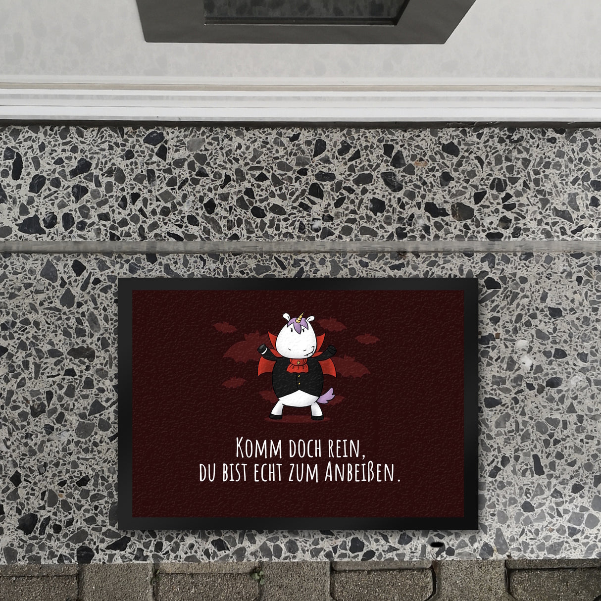 Einhorn-Geist Fußmatte in 35x50 cm mit Spruch Nicht faul mache geistige Arbeit