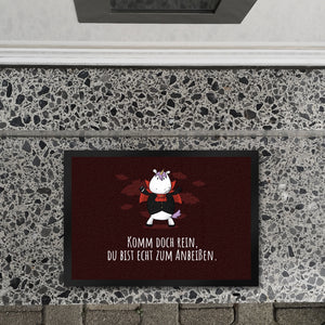 Einhorn-Geist Fußmatte in 35x50 cm mit Spruch Nicht faul mache geistige Arbeit