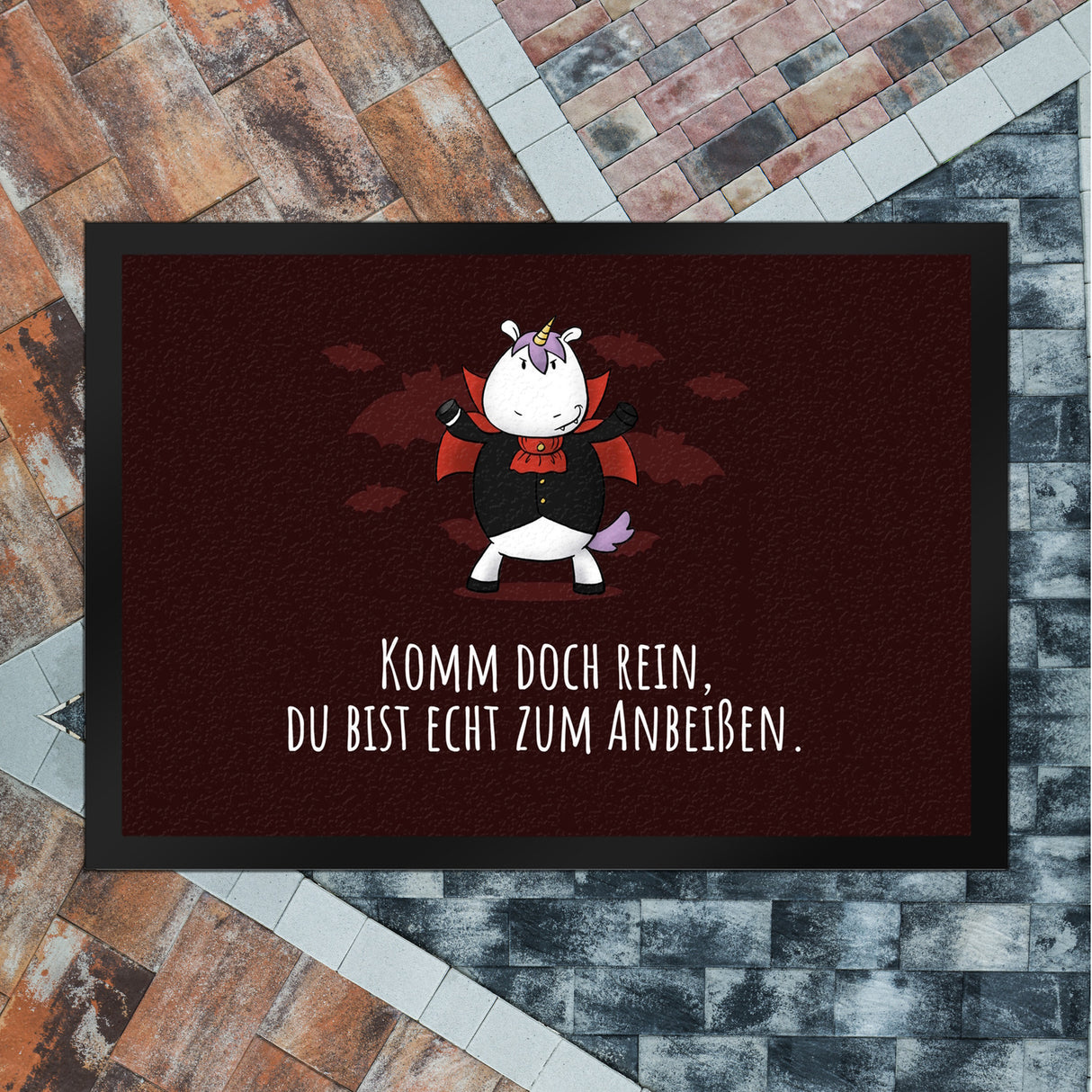 Einhorn-Geist Fußmatte in 35x50 cm mit Spruch Nicht faul mache geistige Arbeit