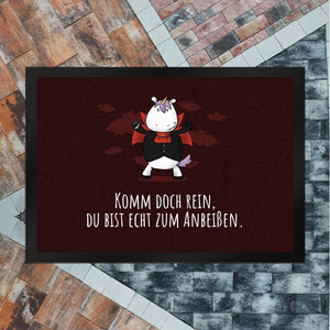 Einhorn-Geist Fußmatte in 35x50 cm mit Spruch Nicht faul mache geistige Arbeit