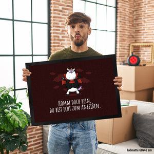 Einhorn-Geist Fußmatte in 35x50 cm mit Spruch Nicht faul mache geistige Arbeit
