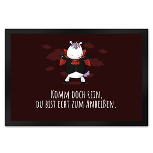 Einhorn-Geist Fußmatte in 35x50 cm mit Spruch Nicht faul mache geistige Arbeit