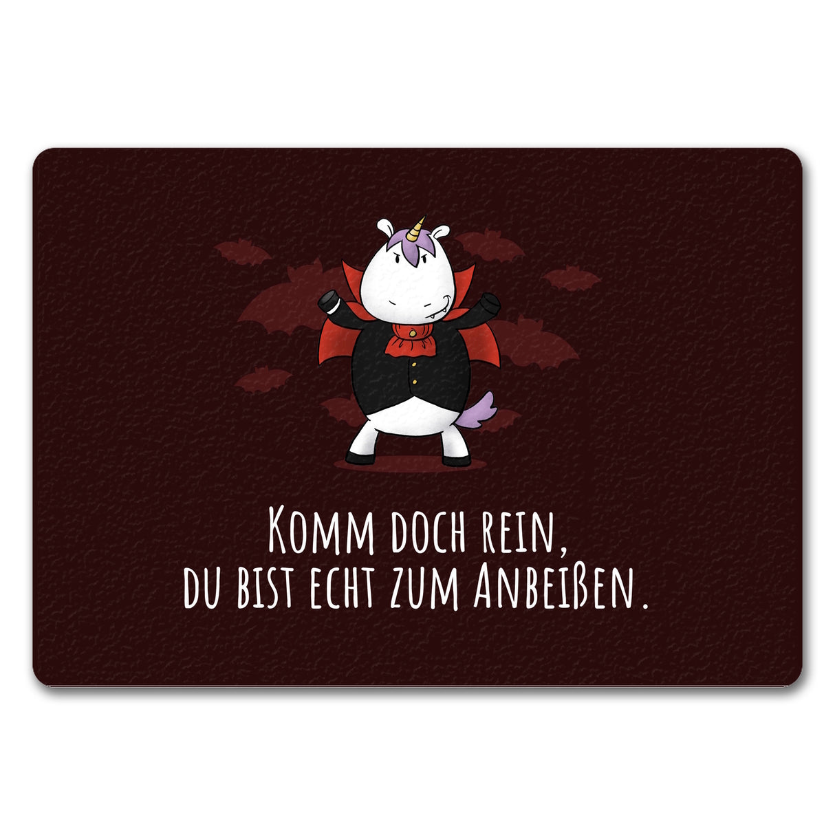 Einhorn-Geist Fußmatte in 35x50 cm mit Spruch Nicht faul mache geistige Arbeit