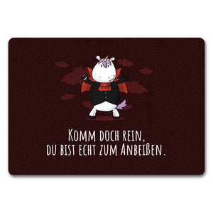 Einhorn-Geist Fußmatte in 35x50 cm mit Spruch Nicht faul mache geistige Arbeit